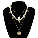 Multi Layered Pearl Choker Necklace