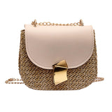 New Fashion Hexagon Mulit Style Straw+pu Bag Handbags Women Summer Rattan Bag Handmade Woven Beach bolsa feminina