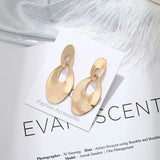 Drop Earrings Metal Geometric Gold Color Earrings