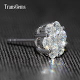 White Gold  1.60 CTW F Color Clear Moissanite Diamond Stud Earrings