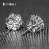 White Gold  1.60 CTW F Color Clear Moissanite Diamond Stud Earrings
