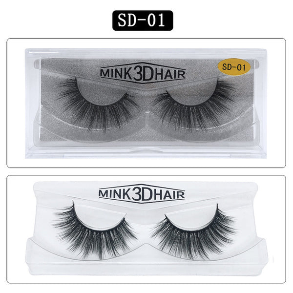 3D Mink Eyelashes 1Pair Thick Fake Lashes
