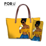 Handbag Black Afro Girls Printing Handbags