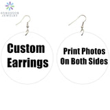 Black Hoops Wooden Drop Earrings