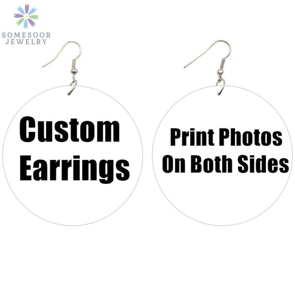Black Hoops Wooden Drop Earrings