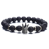 Volcanic Stone Crown Elephant Sun Charm Bracelet