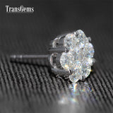 White Gold  1.60 CTW F Color Clear Moissanite Diamond Stud Earrings