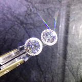 Jew Store Round Moissanite Cut Total 1.00ct Diamond Test Passed Moissanite Silver Earring