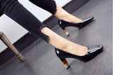 Colored heel fashion women high heel shoes