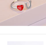 925 Silver Crystal from Swarovski Simple wild small love opening ring