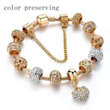 ATTRACTTO Luxury Crystal Heart Charm Bracelets&Bangles Gold Bracelets