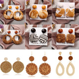 Donarsei Ethnic Leopard Rattan Earrings