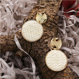 Donarsei Ethnic Leopard Rattan Earrings
