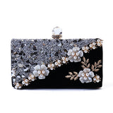 Women Flower Crystal  Shoulder Bag