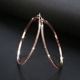 Geometric Round Rhinestone Crystal Silver Gold Color Stainless Steel