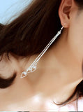 temperament fashionable diamond chalcedony earrings with long tassel Crystal Earrings