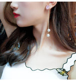 temperament fashionable diamond chalcedony earrings with long tassel Crystal Earrings