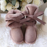 grwg New Arrival 100% Real Fur Classic Mujer Botas Waterproof Genuine Sheepskin Leather Snow Boots Winter Shoes for Women