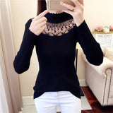 Lace Turtleneck pullovers Sexy sweaters