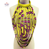 African Multi-layered Rope Ankara African Print Necklace