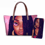 FORUDESIGNS Women Bags for Black Art African Girls Design Luxury Handbag&Purse Set Ladies Top-Handle Bags Females Beach Bag 2019