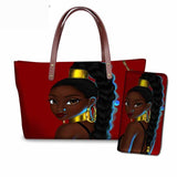 FORUDESIGNS Women Bags for Black Art African Girls Design Luxury Handbag&Purse Set Ladies Top-Handle Bags Females Beach Bag 2019