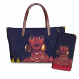 FORUDESIGNS Women Bags for Black Art African Girls Design Luxury Handbag&Purse Set Ladies Top-Handle Bags Females Beach Bag 2019
