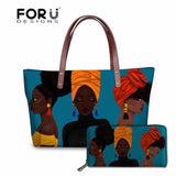 FORUDESIGNS Women Bags for Black Art African Girls Design Luxury Handbag&Purse Set Ladies Top-Handle Bags Females Beach Bag 2019