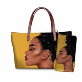 FORUDESIGNS Women Bags for Black Art African Girls Design Luxury Handbag&Purse Set Ladies Top-Handle Bags Females Beach Bag 2019
