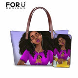 FORUDESIGNS Women Bags for Black Art African Girls Design Luxury Handbag&Purse Set Ladies Top-Handle Bags Females Beach Bag 2019