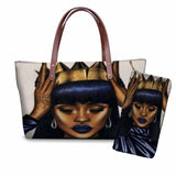 FORUDESIGNS Women Bags for Black Art African Girls Design Luxury Handbag&Purse Set Ladies Top-Handle Bags Females Beach Bag 2019