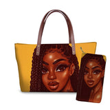 FORUDESIGNS Women Bags for Black Art African Girls Design Luxury Handbag&Purse Set Ladies Top-Handle Bags Females Beach Bag 2019