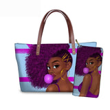 FORUDESIGNS Women Bags for Black Art African Girls Design Luxury Handbag&Purse Set Ladies Top-Handle Bags Females Beach Bag 2019