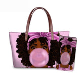 FORUDESIGNS Women Bags for Black Art African Girls Design Luxury Handbag&Purse Set Ladies Top-Handle Bags Females Beach Bag 2019