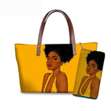 FORUDESIGNS Women Bags for Black Art African Girls Design Luxury Handbag&Purse Set Ladies Top-Handle Bags Females Beach Bag 2019