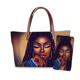 FORUDESIGNS Women Bags for Black Art African Girls Design Luxury Handbag&Purse Set Ladies Top-Handle Bags Females Beach Bag 2019