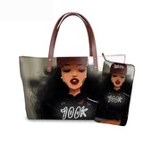 FORUDESIGNS Women Bags for Black Art African Girls Design Luxury Handbag&Purse Set Ladies Top-Handle Bags Females Beach Bag 2019