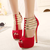 Sexy High Heels Womens Shoes Platform Peep