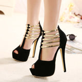 Sexy High Heels Womens Shoes Platform Peep
