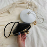 Women's Crocodile Shoulder Bags Luxury Pu Leather Women Handbag Top-handle Mini Round Bolsas