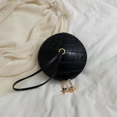 Women's Crocodile Shoulder Bags Luxury Pu Leather Women Handbag Top-handle Mini Round Bolsas