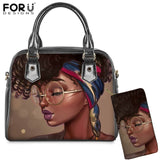 Black Art African Hand Bag Wallet 2Set