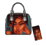 Black Art African Hand Bag Wallet 2Set