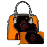 Black Art African Hand Bag Wallet 2Set