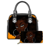 Black Art African Hand Bag Wallet 2Set