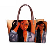 Handbag Black Afro Girls Printing Handbags