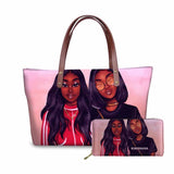 Handbag Black Afro Girls Printing Handbags