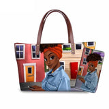 Handbag Black Afro Girls Printing Handbags