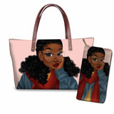 Handbag Black Afro Girls Printing Handbags