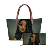 Handbag Black Afro Girls Printing Handbags